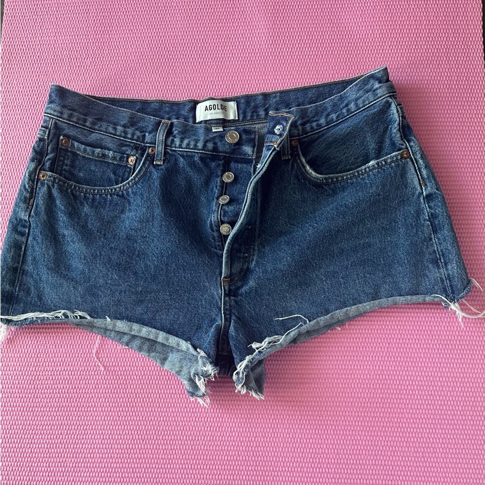Agolde Dark Blue Jean Shorts